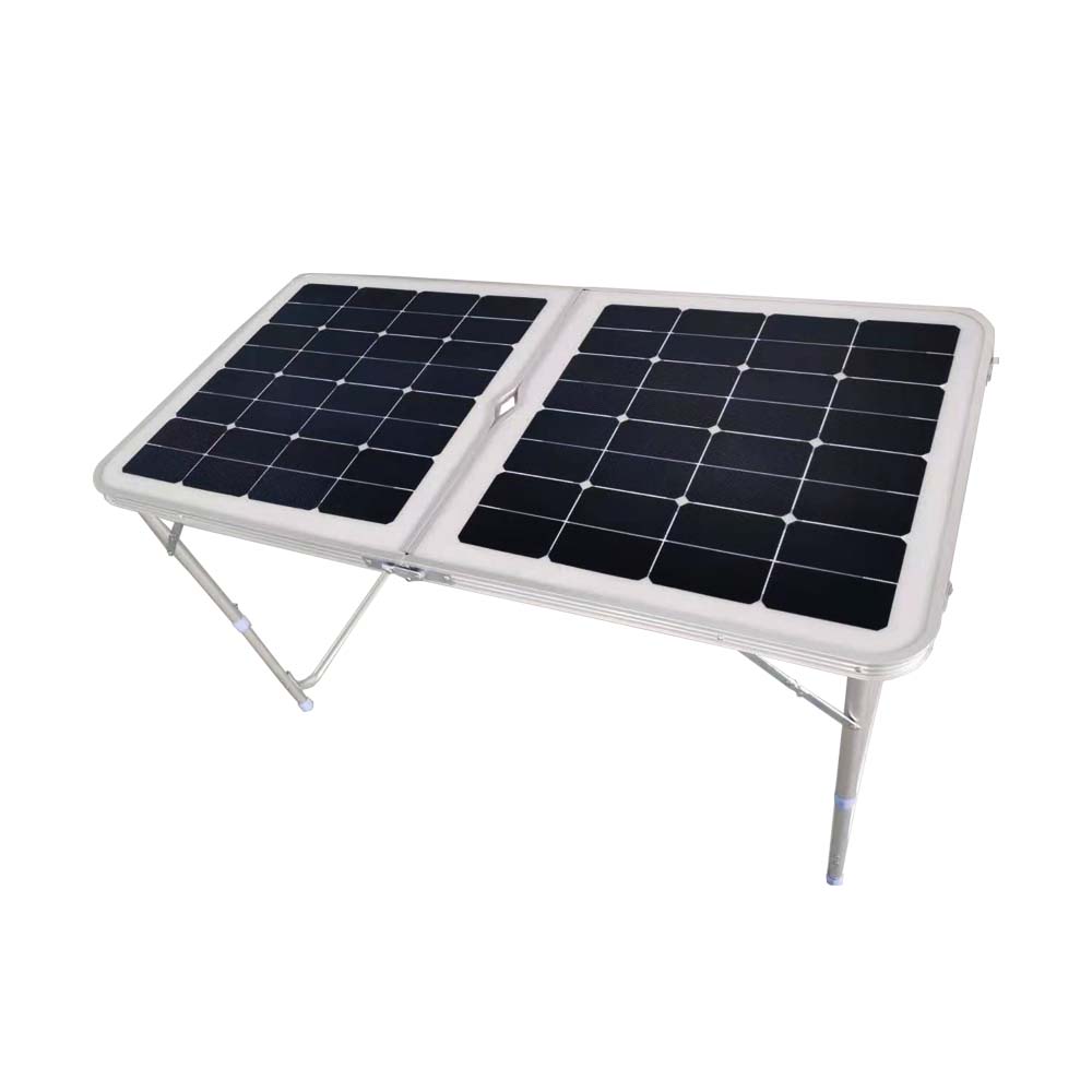120w portable foldable solar table fishing solar table IBC solar cell lightweight for charging flashlight cellphone tablets ipad mini drones translator fishing camp solar table