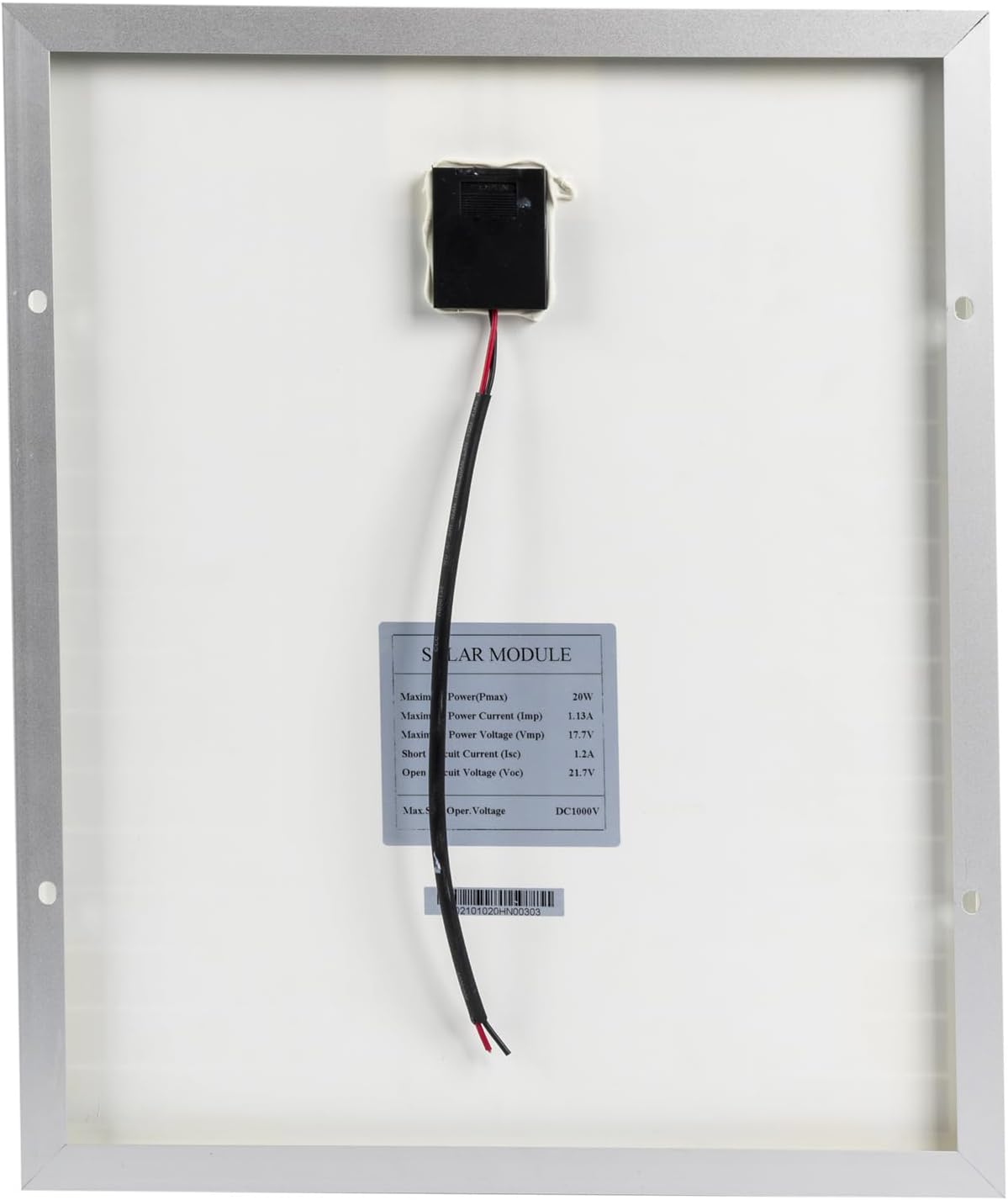 20w solar Panel back