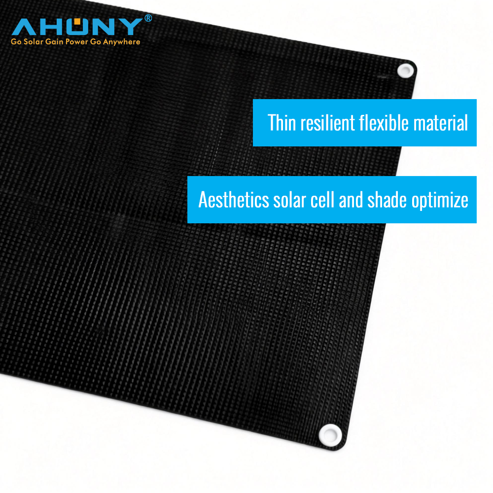 Full Black 50w Back Contact Solar Panels Flexible Solar Panels High Efficiency Lightweight Bendable BC Cell Technology for Industrial IoT Remote Monitoring