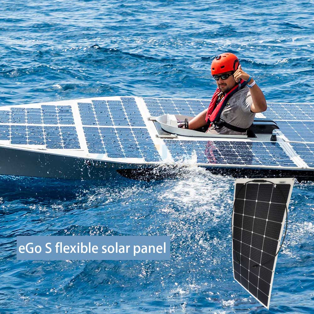 eGo S120W semi flexible solar panel high efficiency SunPower cell 24.4% for boat yacht bimini marine rv camp roof balcony
