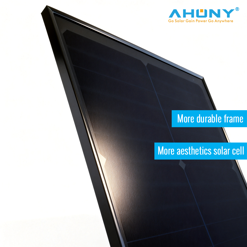 50w back contact solar panels aesthetics high efficiency cell pv module Shade tolerant Anti-hotspot density for Luxury residential houses roof BIPV IoT smart city cabin rv yacht