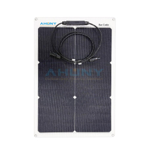 ETFE Flexible Monocrystalline Solar Panels 50W for Boat RV Camper Car Roof Balcony Motorhome Golf Cart Camping High Efficient Lightweight Thin Film Bendable PV Module Kit Sys
