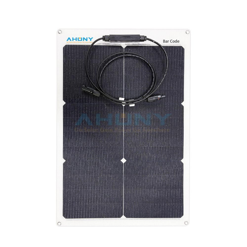 ETFE Flexible Monocrystalline Solar Panels 50W for Boat RV Camper Car Roof Balcony Motorhome Golf Cart Camping High Efficient Lightweight Thin Film Bendable PV Module Kit Sys