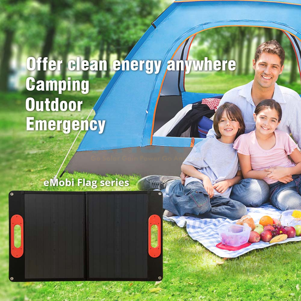 80w Foldable Solar Kit Portable Solar Charger with High Quality Handle Waterproof Charging Port for Portable Solar Generator Power Station Summer Camping Van RV Camp Travel