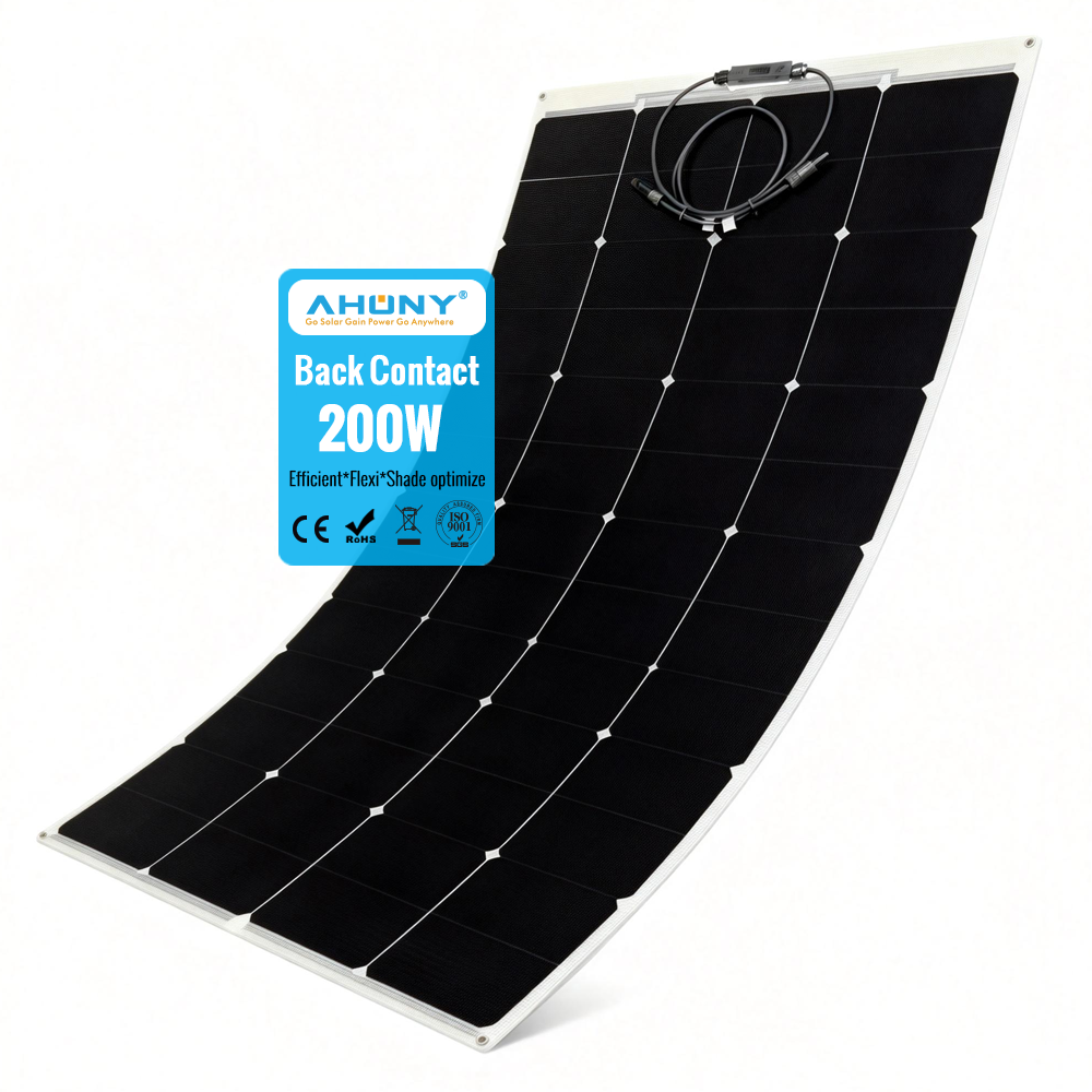 200w panel solar flexible hpbc PV Modules manufacturer direct for 12V 24V 48V Off Grid 50W 80W 100W 120W 240W 300W 500W 520W 550W 1000W rv marine boat balcony solar system