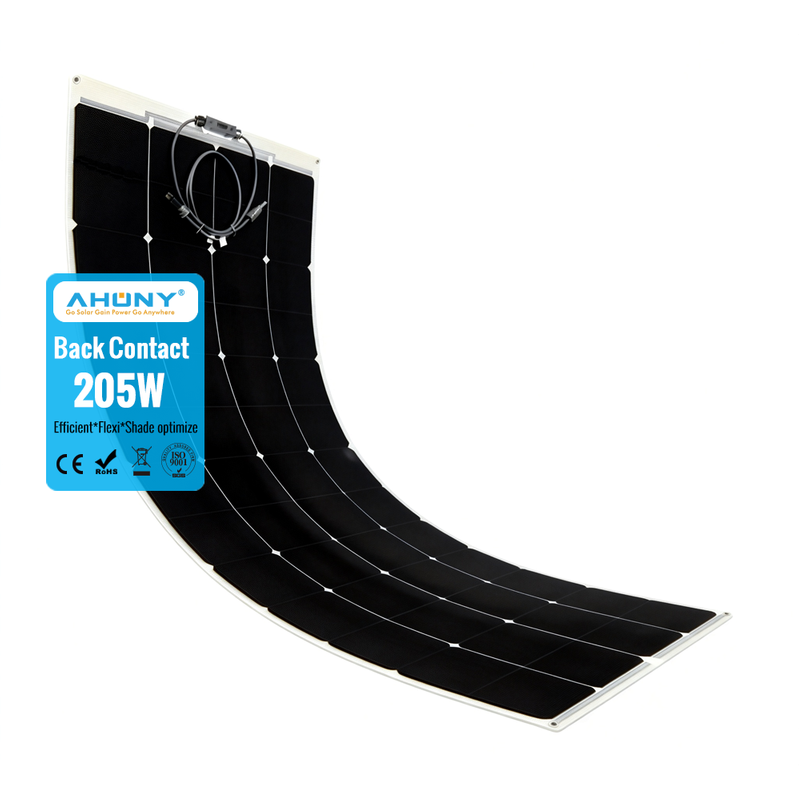 200w 205w solar panels flexible black PV Modules ETFE OEM manufacturer for retailer balcony rv boat marine home roof warehouse swiming pool greenhouse